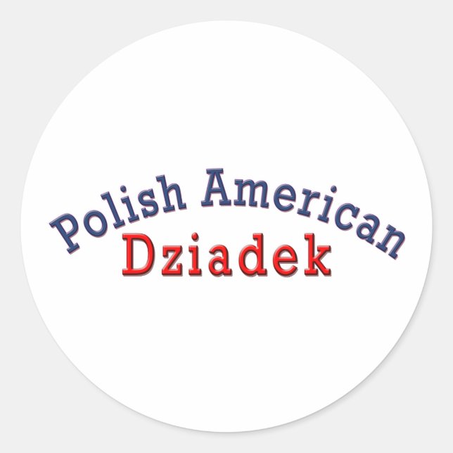 Polnischer Amerikaner Dziadek Runder Aufkleber (Vorderseite)