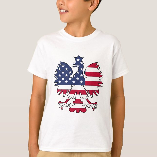 Polnischer Amerikaner Eagle T-Shirt (Vorderseite)