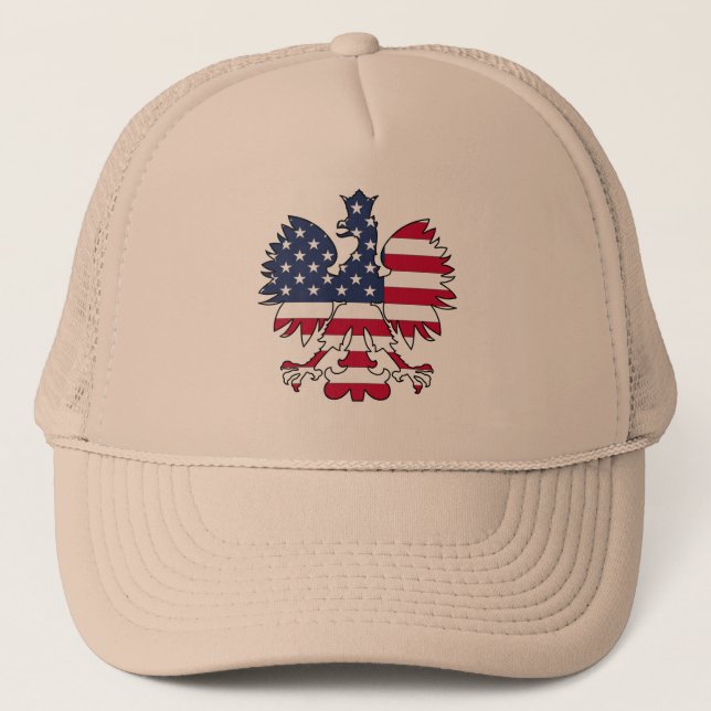 Polnischer Amerikaner Eagle Truckerkappe (Vorderseite)