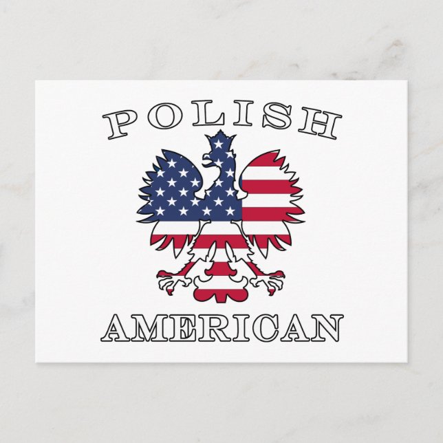 Polnischer amerikanischer Flaggenadler Postkarte (Vorderseite)