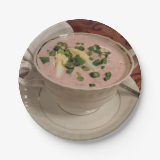 Polnischer Cold Beet Soup Paper Teller Chlodnik
