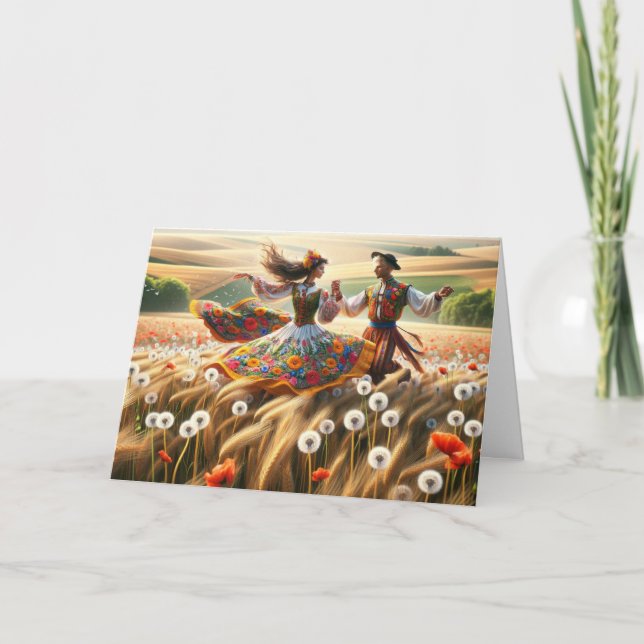 Polnischer Couple Dancing Karte (Vorderseite)