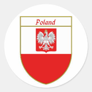 Polnischer Flaggenschild Runder Aufkleber