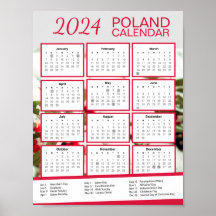 Polnischer Kalender 2024 mit polnischem Feiertag z