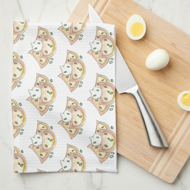 Polnischer Kartoffelpüree Pierogies Sour Cream Geschirrtuch (Viertel Falte)