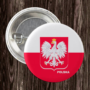 Polnischer Knopf, patriotische polnische Flaggenmo Button