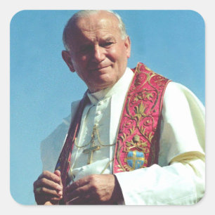 Polnischer Papst Johannes Paul II. Quadratischer Aufkleber