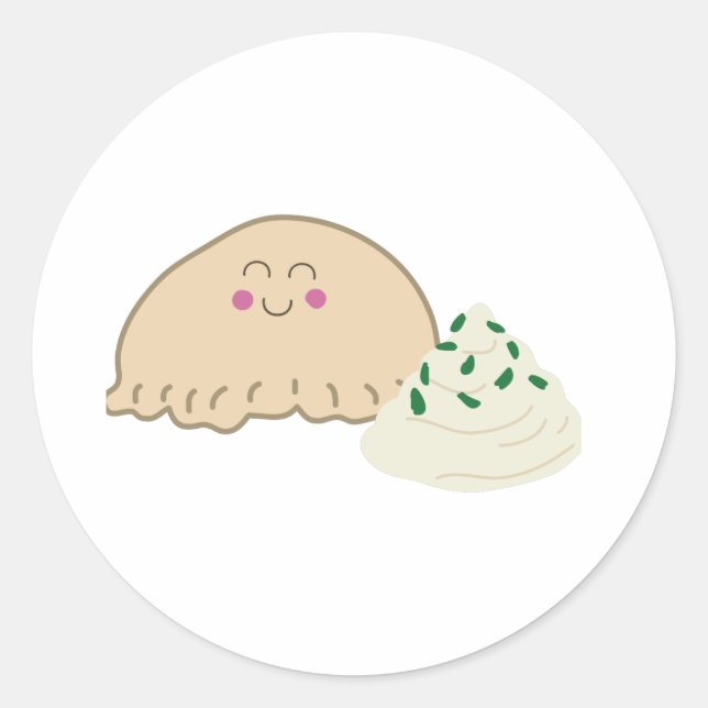 Polnischer Pierogi Runder Aufkleber (Vorderseite)