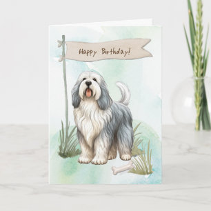 Polnischer Schaffhund Hund unter Geburtstagszeiche Karte