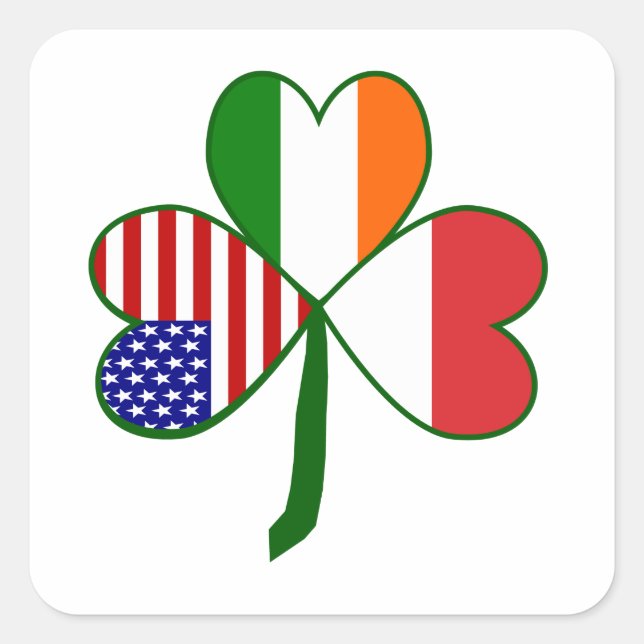 Polnischer Shamrock Quadratischer Aufkleber (Vorderseite)