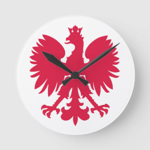 Polnischer Wappen-Adler Runde Wanduhr