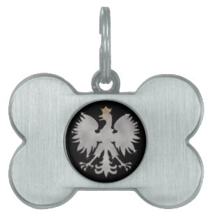 Polnischer Weißer Adler Bling Dog Bone Tag Tiermarke