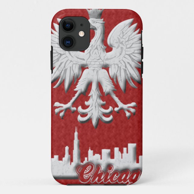Polnischer weißer Skyline Eagles Chicago iPhone 5 Case-Mate iPhone Hülle (Rückseite)