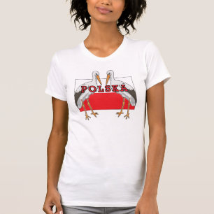 Polnischer weißer Storch Polska T-Shirt
