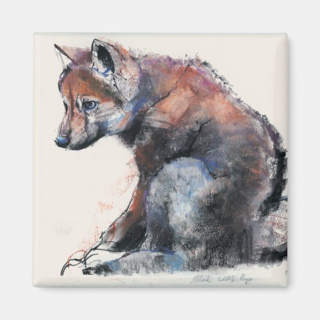 Polnischer Wolf Pup 2001 Magnet (Vorne)