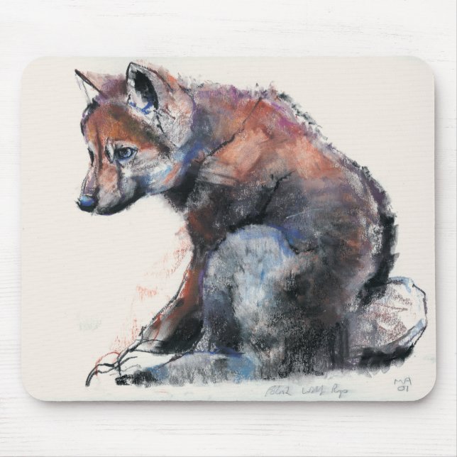 Polnischer Wolf-Welpe 2001 Mousepad (Vorne)
