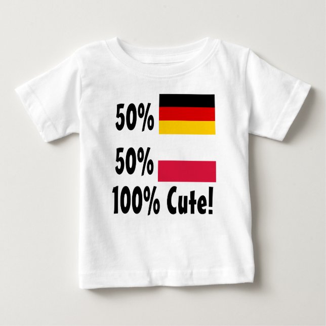 Polnisches 100% 50% Deutsch-50% niedlich Baby T-shirt (Vorderseite)