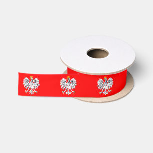 Polnisches Adlerband, Rot polnische Flagge, Polen Satinband