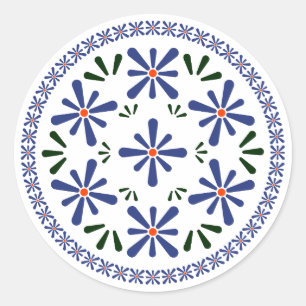 Polnisches Design traditioneller Keramiken. Runder Aufkleber