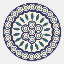 Polnisches Design traditioneller Keramiken. Runder Aufkleber