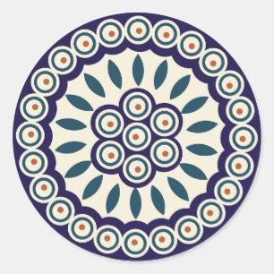 Polnisches Design traditioneller Keramiken. Runder Aufkleber