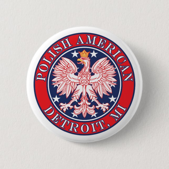 Polnisches Detroits Michigan Button (Vorderseite)