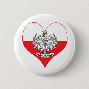 Polnisches Eagle-Herz Button