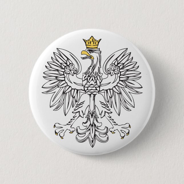 Polnisches Eagle mit Goldkrone Button (Vorderseite)