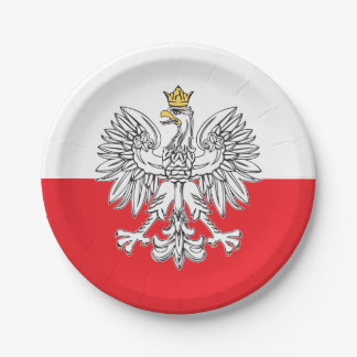 Polnisches Eagle mit Goldkronen-Pappteller Pappteller