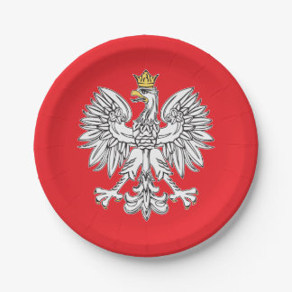 Polnisches Eagle mit Goldkronen-Pappteller Pappteller