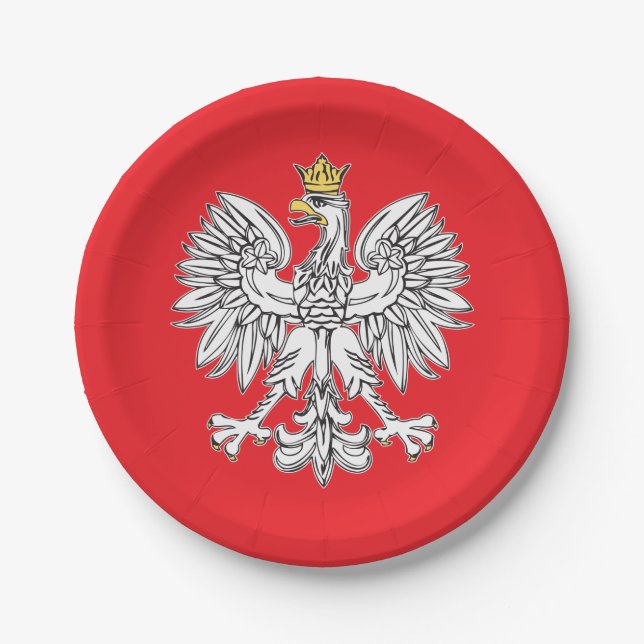 Polnisches Eagle mit Goldkronen-Pappteller Pappteller (Vorderseite)