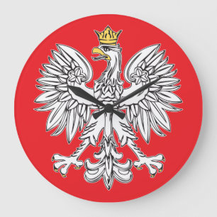 Polnisches Eagle mit Goldkronen-Uhr Große Wanduhr