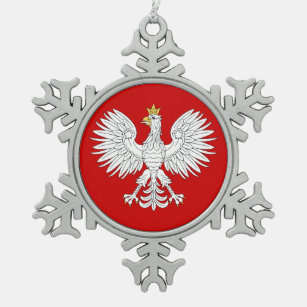 Polnisches Eagle Schneeflocken Zinn-Ornament