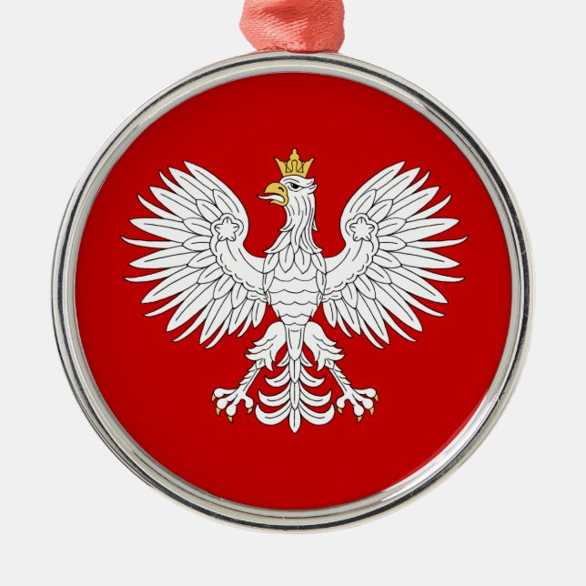 Polnisches Eagle Silbernes Ornament (Vorne)