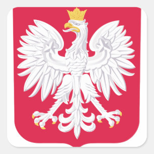 Polnisches Emblem - Polnischer Schild - Polska her Quadratischer Aufkleber