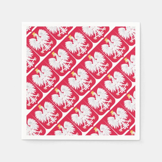 Polnisches Emblem - Polnischer Schild - Polska her Serviette (Vorderseite)