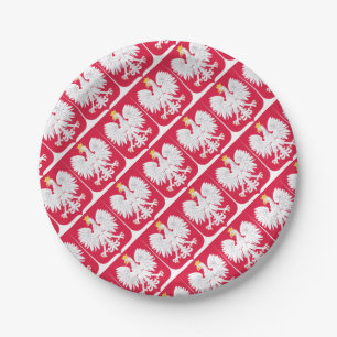 Polnisches Emblem - Polnischer Schild - Polska-Kr Pappteller