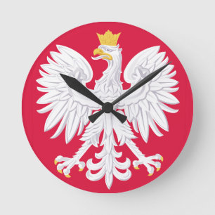 Polnisches Emblem - Polnischer Schild - Polska-Kr Runde Wanduhr
