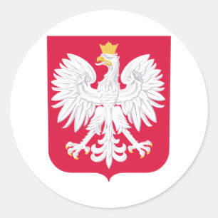 Polnisches Emblem - Polnischer Schild - Polska-Kr Runder Aufkleber