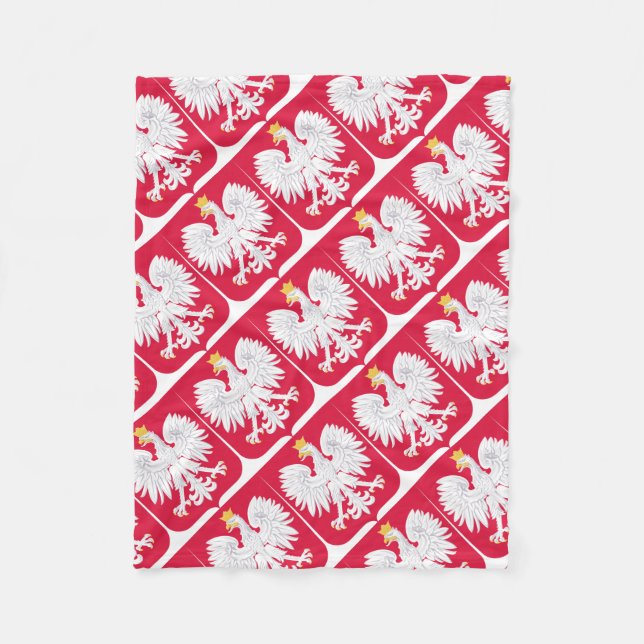 Polnisches Emblem - Polnischer Schild - Polska-Krä Fleecedecke (Vorderseite)