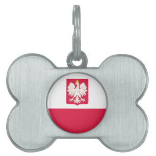 Polnisches Flaggen-Wappen Hundeknochen-Umbau Tiermarke