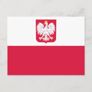 Polnisches Flaggenemblem - Polska Polen - Herb Pol Postkarte