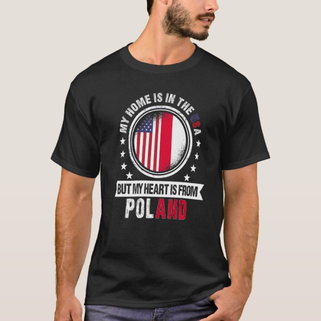 Polnisches Flaggenherz aus Polen Amerika Pa T-Shirt (Vorderseite)