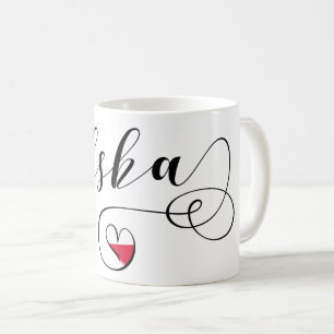 Polnisches Flaggenherz Kaffeetasse