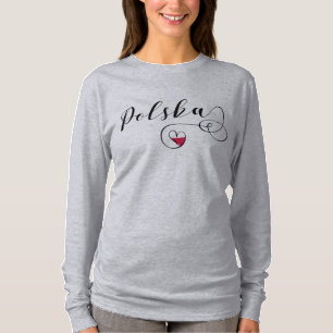 Polnisches Flaggenherz, Polen T-Shirt