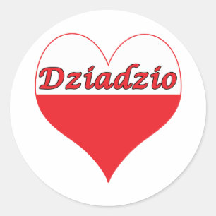 Polnisches Herz Dziadzio Runder Aufkleber