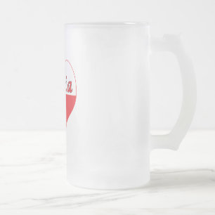 Polnisches Herz Mattglas Bierglas
