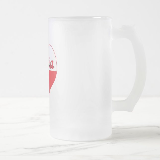 Polnisches Herz Mattglas Bierglas (Rechts)