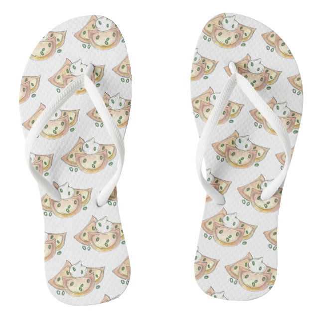 Polnisches Lebensmittel Pierogi Dumplings Slowakis Flip Flops (Fußbett)