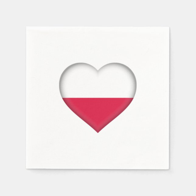 Polnisches Liebe Papier Napkins Serviette (Vorderseite)